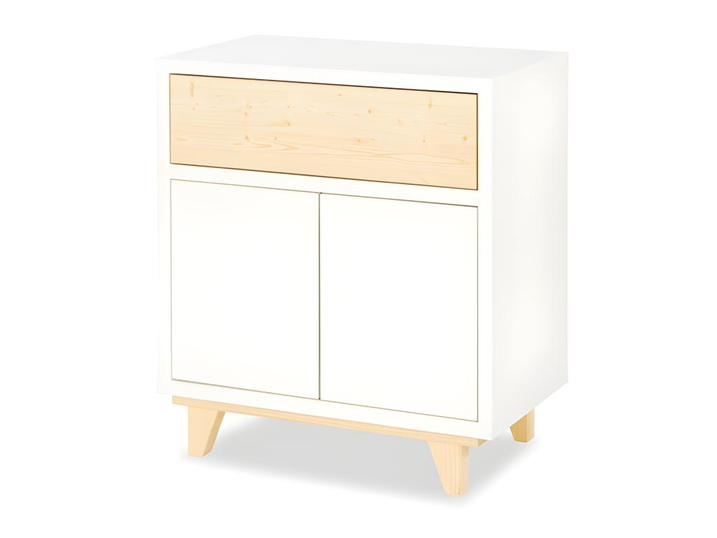Chambre complète Lit bébé - commode - armoire LittleSky by Chicyla Blanc DPRB88206