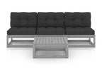 Salon de jardin 4 pcs avec coussins Bois de pin massif XURG31757