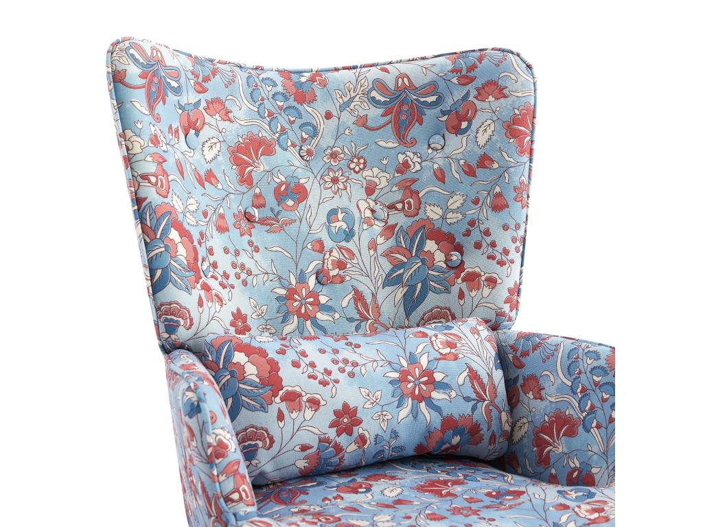 Fauteuil à bascule en velours apaisant avec cadre métallique et base en bois pour une escapade de chambre relaxante TFAZ99543