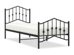 Cadre de lit métal avec tête de lit/pied de lit noir 80x200 cm ZVHN71984