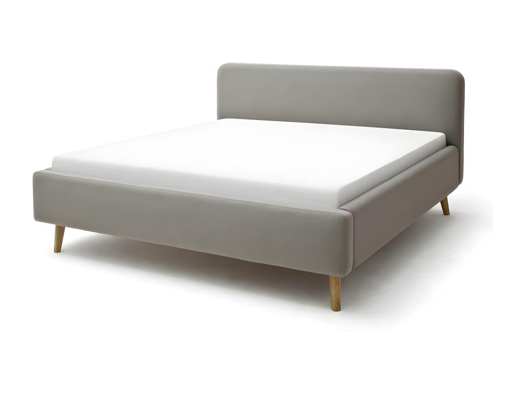 Lit rembourré adulte 180x200cm avec tête de lit en tissu Chicyla -L- 200 x P- 218 x H- 105cm EYBG42027