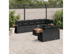 Salon de jardin 9 pcs avec coussins noir résine tressée ADQS81571
