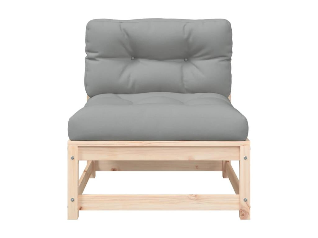 Canapés de jardin sans accoudoirs coussins 2pcs bois massif pin YKPK83548