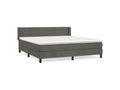 Sommier à Meuble de lit et matelas Gris foncé 160x200 Velours