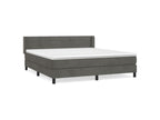 Sommier à Meuble de lit et matelas Gris foncé 160x200 Velours