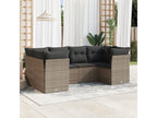 Salon de jardin 6 pcs avec coussins gris résine tressée XWJK27915