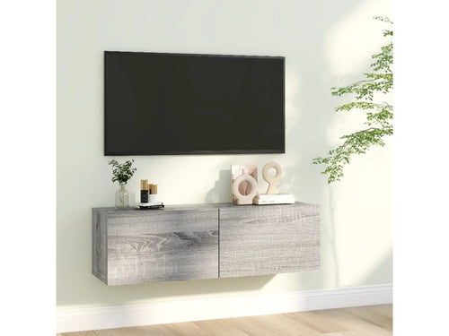 Armoire murale TV Chicyla gris 100x30x30 cm Bois d'ingénierie XUKH46460