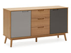 Buffet Chicyla 3 tiroirs et 2 portes bois massif 140 cm Largeur PWFR06424