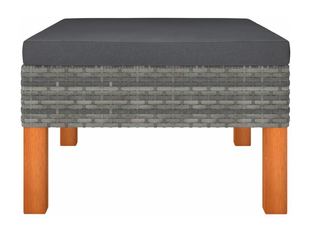 Salon de jardin 3pcs Résine tressée et bois d'eucalyptus massif MXZT15838