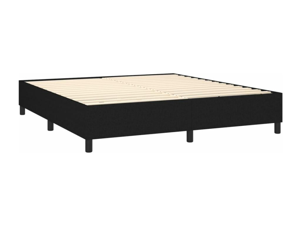 Sommier tapissier avec matelas et LED Noir 160x200 cm Tissu NAKA39658
