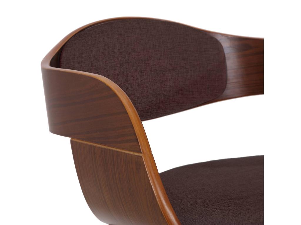 chaises avec accoudoirs - Tissu / Noyer - Noyer / Marron - Chicyla Stoff KQCL78519
