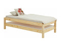 Lot de 2 lits superposables Meublori 90x200 cm lits simples 1 place couchage d'appoint en pin massif vernis naturel