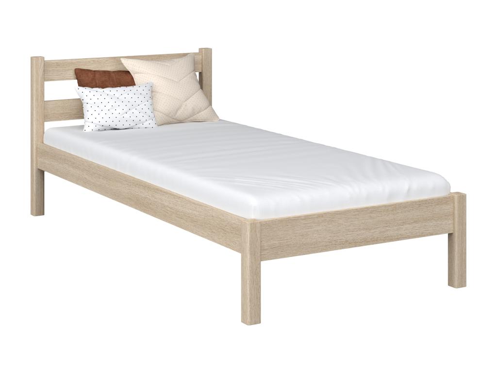 Lit simple en chêne N01 Chêne Blanchi 80x180 NEQT50295