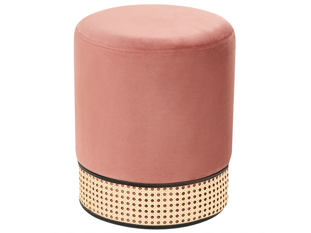 Pouf Domopure Velours 35 cm 35 cm Rose BFUC04418