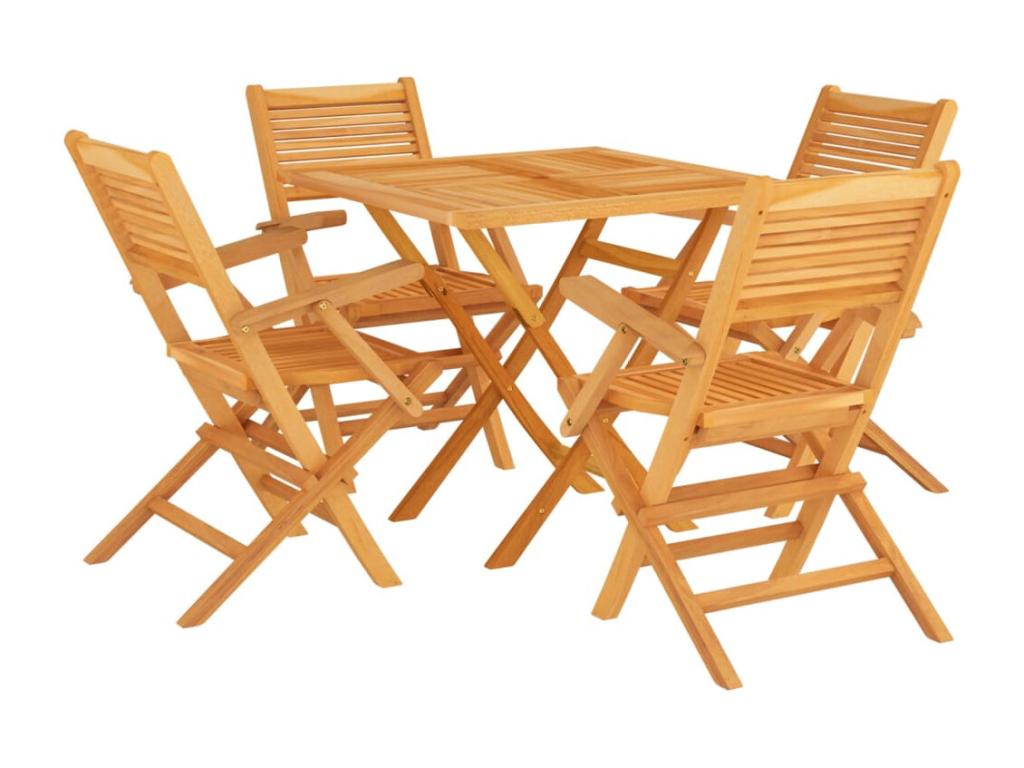 Ensemble à dîner de jardin 5 pièces Bois de teck massif RRDS15382