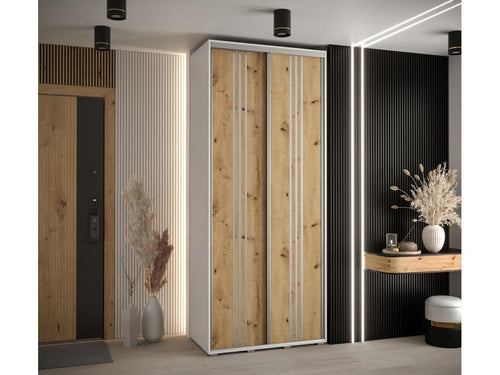 ARMOIRE Chicyla 6 À PORTES COULISSANTES 235.2/110/60 2 portes Blanc/Chicyla/Argent KRVJ16304