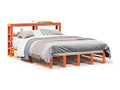 Cadre de lit sans matelas cire marron 140x200cm bois pin massif TBLT95541