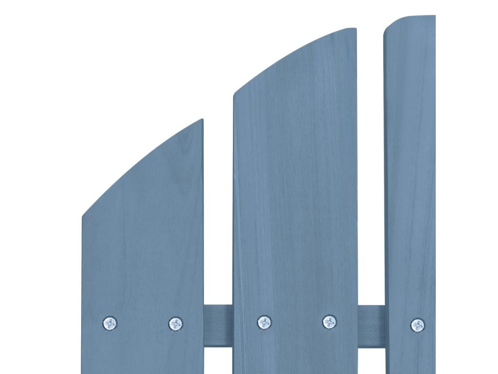 Chaise de jardin Meublori avec pouf Bois de sapin solide Bleu