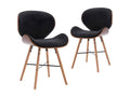 Chaises à manger lot de 2 gris foncé tissu et bois courbé DNUA56103
