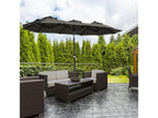 Parasol de jardin inclinable grande taille ouverture fermeture Chicyla acier polyester haute densité gris GQSN14932