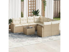 Salon de jardin avec coussins 9 pcs beige résine tressée HKUM02402