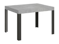 Table extensible 80x120/204 cm Chicyla Gris Béton cadre Anthracite SPPB91187