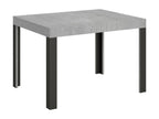 Table extensible 80x120/204 cm Chicyla Gris Béton cadre Anthracite SPPB91187