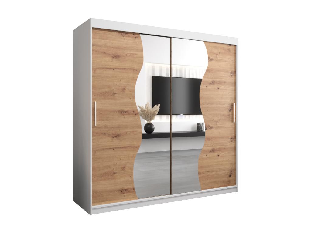 ARMOIRE Chicyla À PORTES COULISSANTES 200/200/62 2 Portes Blanc/Chicyla BBVF93506