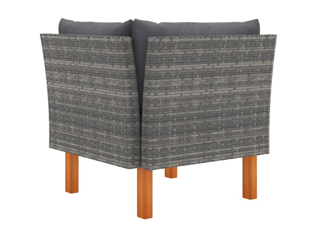 Salon de jardin 3pcs Résine tressée et bois d'eucalyptus massif MXZT15838