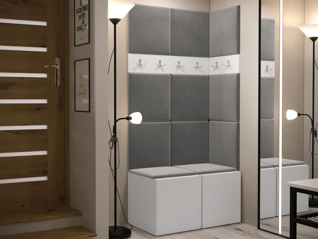 Meuble d'entrée Chicyla 264 186x84x46cm Blanc Tapisserie - Stratifié VZZM93250