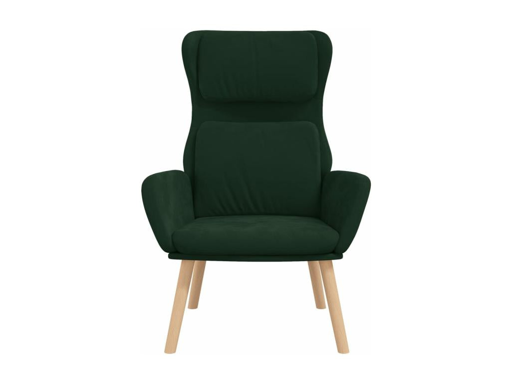 Fauteuil de relaxation Vert foncé Velours QNIT41815