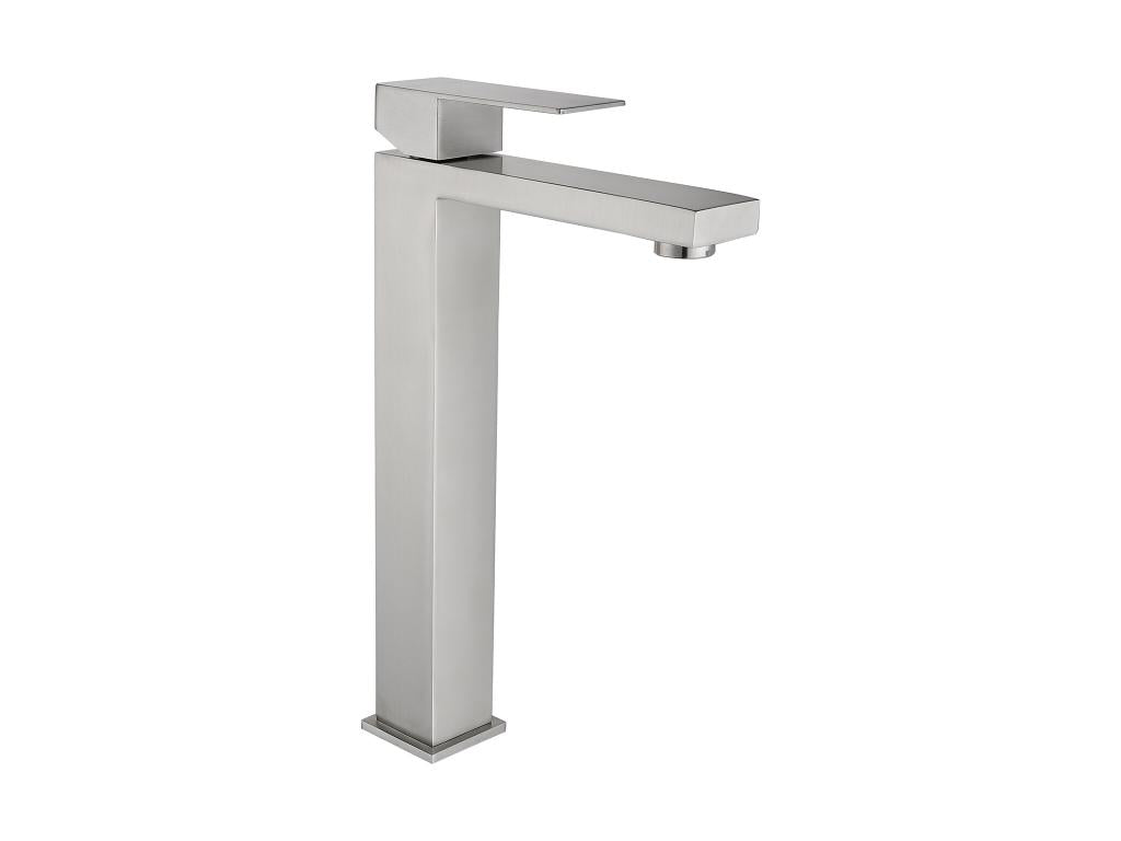 Robinet mitigeur mécanique carré en inox - Couleuris nickel brossé - H31 cm - Chicyla VFWQ44314