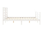 Cadre de lit avec tête de lit blanc 160x200 bois massif GIXG41547