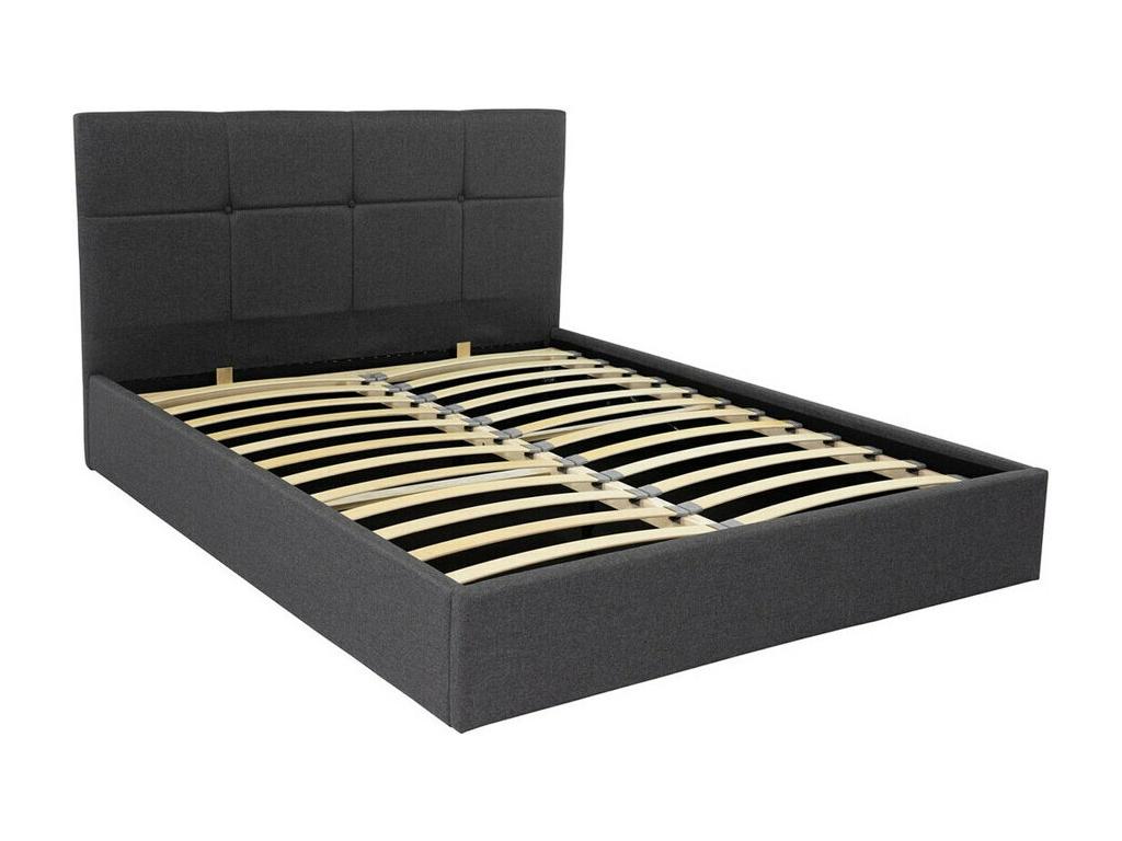 Lit Chicyla 130 Double Gris 180x200 Tapisserie Sommier à Chicyla 191x213x106cm TKKH32745