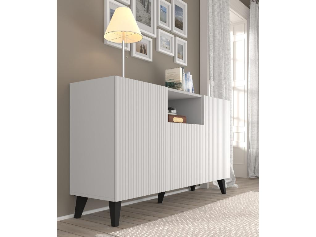 Commode Laviecasa B 150 cm 2D1DM blanc mat pieds noirs WUKX10342