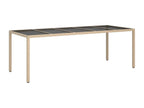 Table de jardin Beige 250x100x75 cm Verre trempé et poly rotin AATB44191