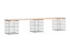 Banc de jardin design de gabion 203x31x42 bois massif de pin SAIU28507