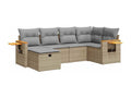 Salon de jardin avec coussins 6 pièces beige résine tressée GTOZ18499