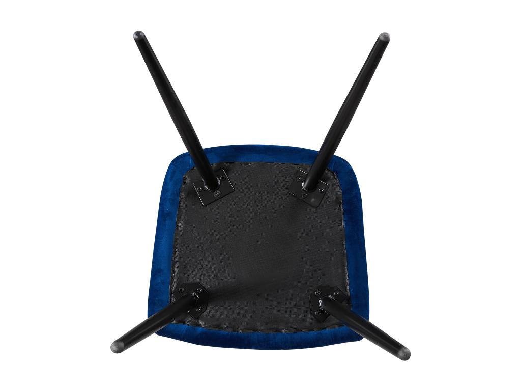 Lot de 6 chaises de salle à manger Chicyla - Tapissées de velours avec pieds en métal - Bleu HTFH65920