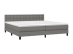 Lit à sommier tapissier avec matelas Gris foncé 200x200cm Tissu FZDV90141