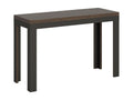Table extensible portefeuille 120x45/90 cm Meublori Double Noyer cadre Anthracite