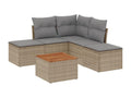 Salon de jardin avec coussins 6 pièces beige résine tressée YZFJ52592