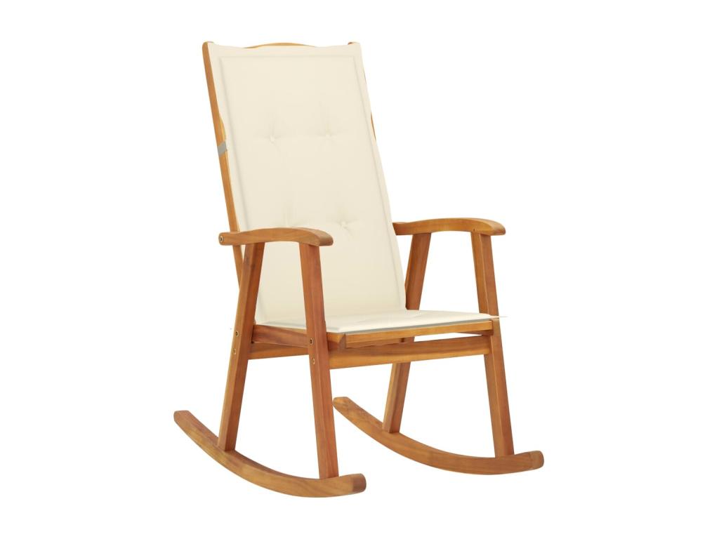 Chaise à bascule avec coussins Bois d'Meublori massif