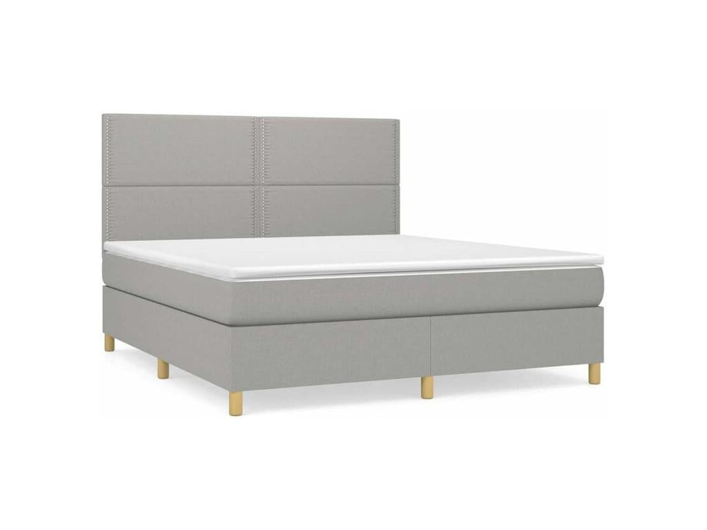 Sommier à Chicyla de lit avec matelas Gris clair 180x200 Tissu XQKJ42390