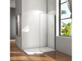 Chicyla paroi de douche à l'italienne 60x200cm Profilé en aluminium chromé en 8mm verre anticalcaire sans receveur HKUS08720