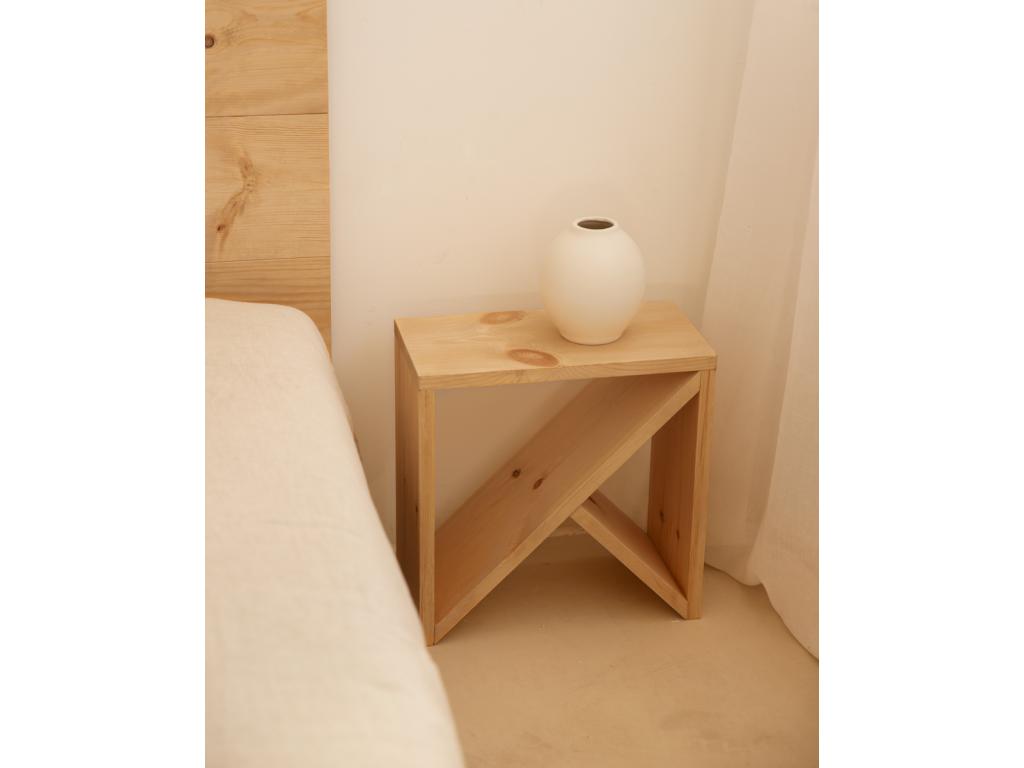 Ensemble tête de lit et tables en bois ton marron 160x80cm - Chicyla DIVM65055