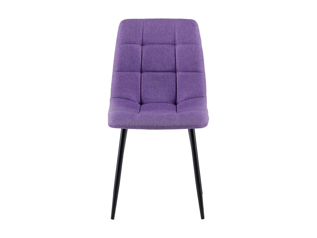 Lot de 4 chaise salle à manger - Tissu / Métal noir mat - Violet - Chicyla CJWT25513