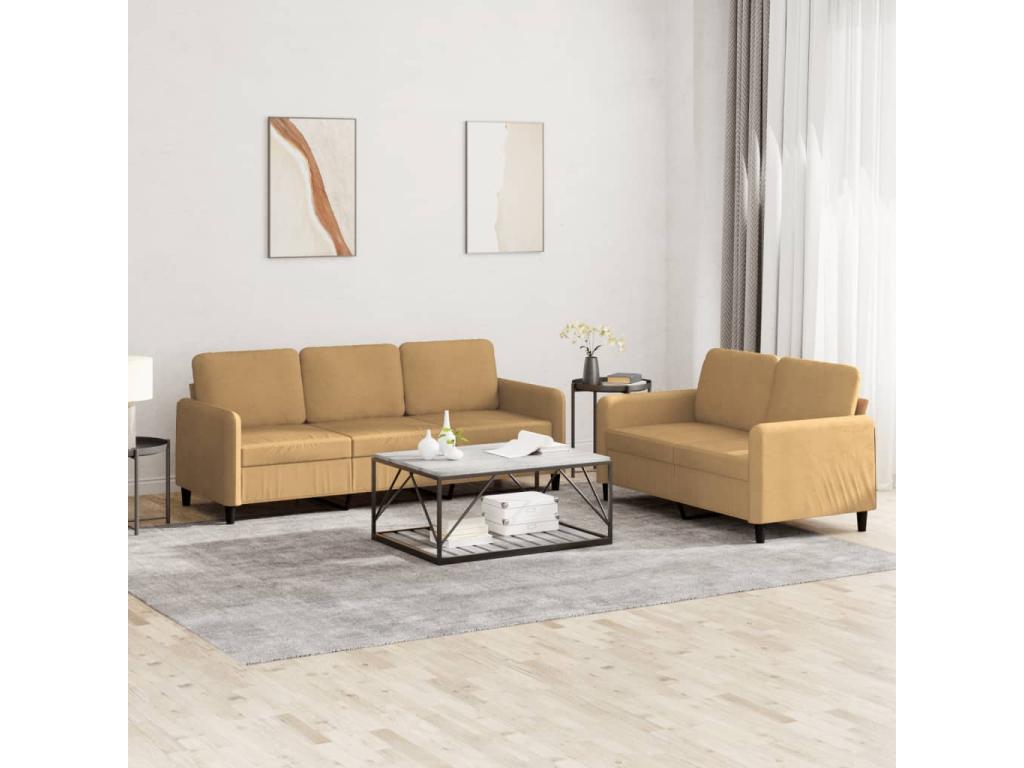 Ensemble de canapés 2 pcs marron velours SZQY45480