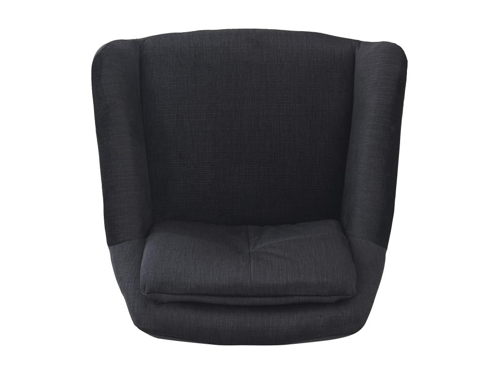 Lot de 2 chaises pivotantes en velours - pieds réglables en métal - Noir