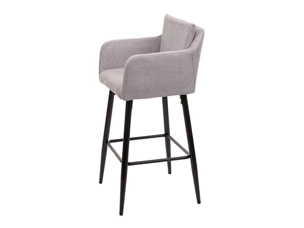 Tabouret de bar Chicyla-H93 lot de 2 tissu/textile gris clair CSWJ09809